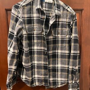 Plaid Flannel Shirt - Black and Gray
